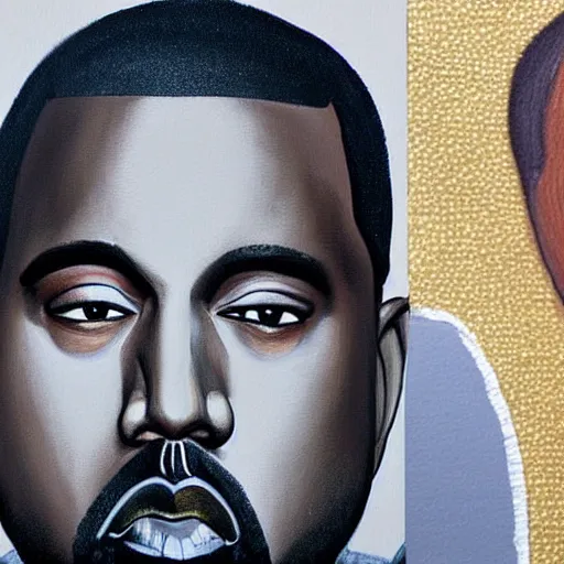 Image similar to “detailed painting of Kanye west, Old painting, highly detailed”