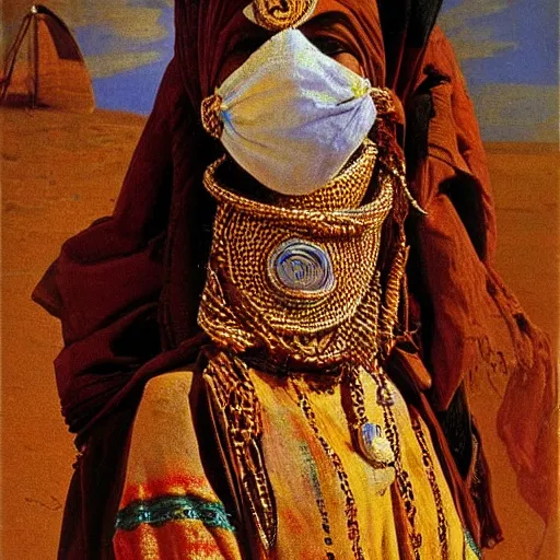 Prompt: tuareg girl in traditional clothes, vasily vereshchagin