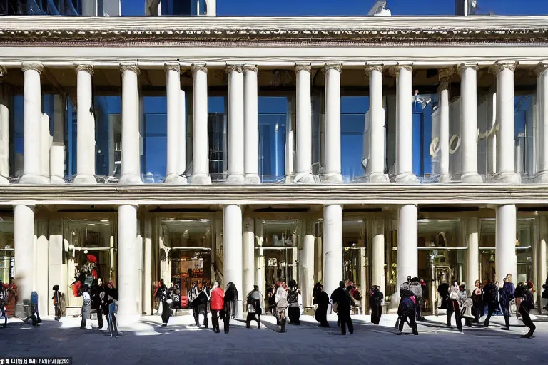 Image similar to apple - store, apple - store, apple - store lived in a palatial manor with gilded marble and doric columns and they decided it wasn't enough like a telephone