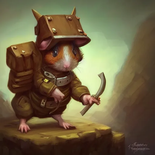 Image similar to cute little anthropomorphic Guinea Pig Field Medic, tiny, small, short, Modern Field medic with red cross, cute and adorable, pretty, beautiful, DnD character art portrait, matte fantasy painting, DeviantArt Artstation, by Jason Felix by Steve Argyle by Tyler Jacobson by Peter Mohrbacher, cinema