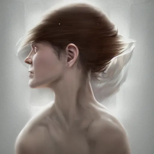 Image similar to a white and a brown woman merging together over time by greg rutkowski, hyperrealist, cinema 4 d, sicodelica, rendering unreal engine 5 digital art