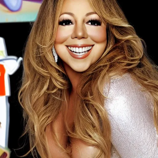 Image similar to picture of mariah carey playing a video game