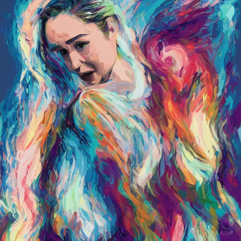 Image similar to Emilia Clarke, beautiful digital art colorful art