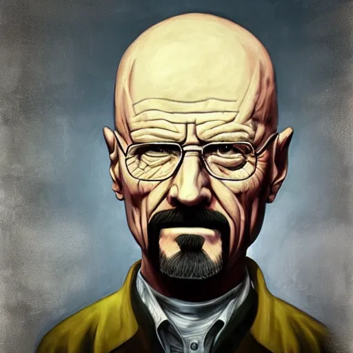 Prompt: ultra realistic portrait painting of walter white in don't starve, 4 k, ultra realistic, highly detailed, epic lighting