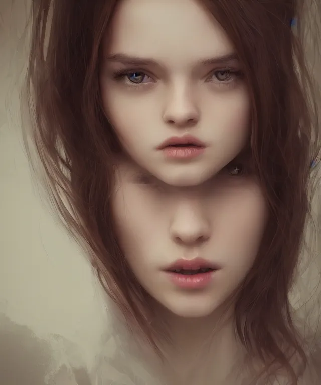 Image similar to a portrait of a beautiful young girl, by wlop and jovana rikalo and nick silva, modern cloth, on artstation, light source from the left, cartoon style