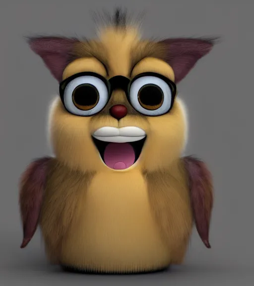 Prompt: Fanart 3D model of a long furby, trending on artstation, cycles render, character bust, For Hire 3D artist, Pixar and Industrial