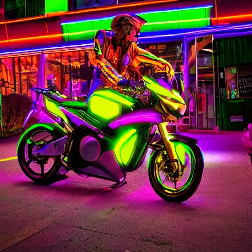 Prompt: neon rider