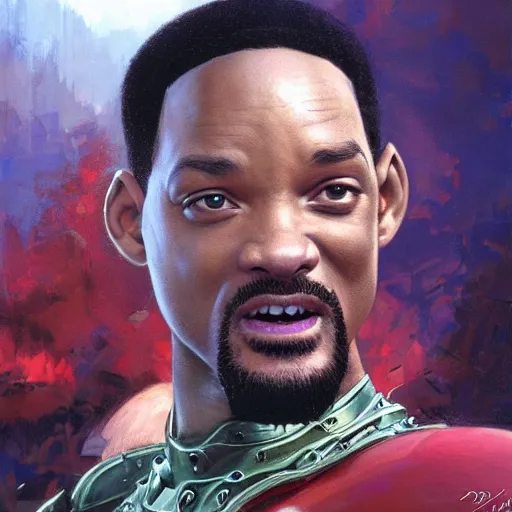 Image similar to Will Smith as Knuckles the Echidna, closeup character art by Donato Giancola, Craig Mullins, digital art, trending on artstation