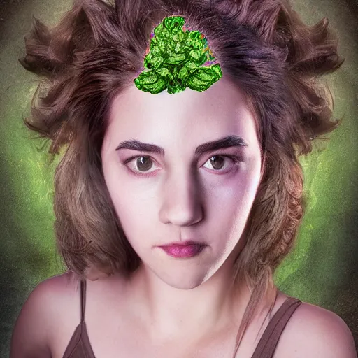 Image similar to princess of cannabis, realistic, hyper real, photograph