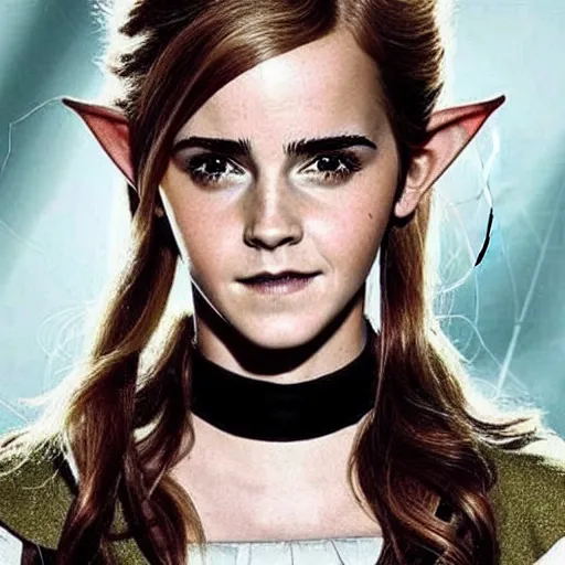 Image similar to a fantasy elf that looks like emma watson