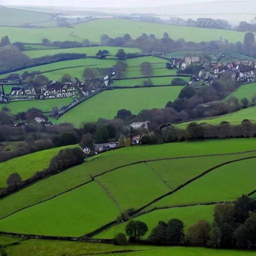 Prompt: British green and pleasant land climate change