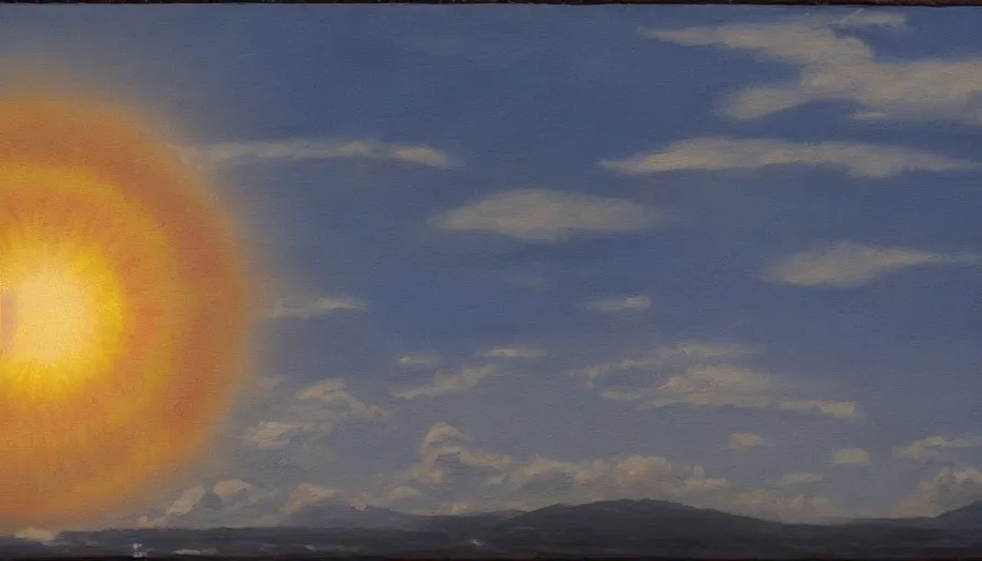 Prompt: the sun being blocked, seen from earth, oil painting