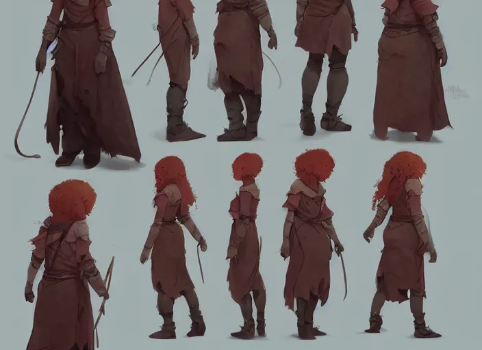 Image similar to character sheet for a ginger woman, for arcane netflix by greg rutkowski, by studio ghibli, digital art, trending on artstation, hd, 8 k, highly detailed, good lighting, beautiful, masterpiece