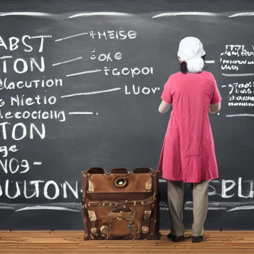 Image similar to a chimpanzee scientist teaching evolution blackboard