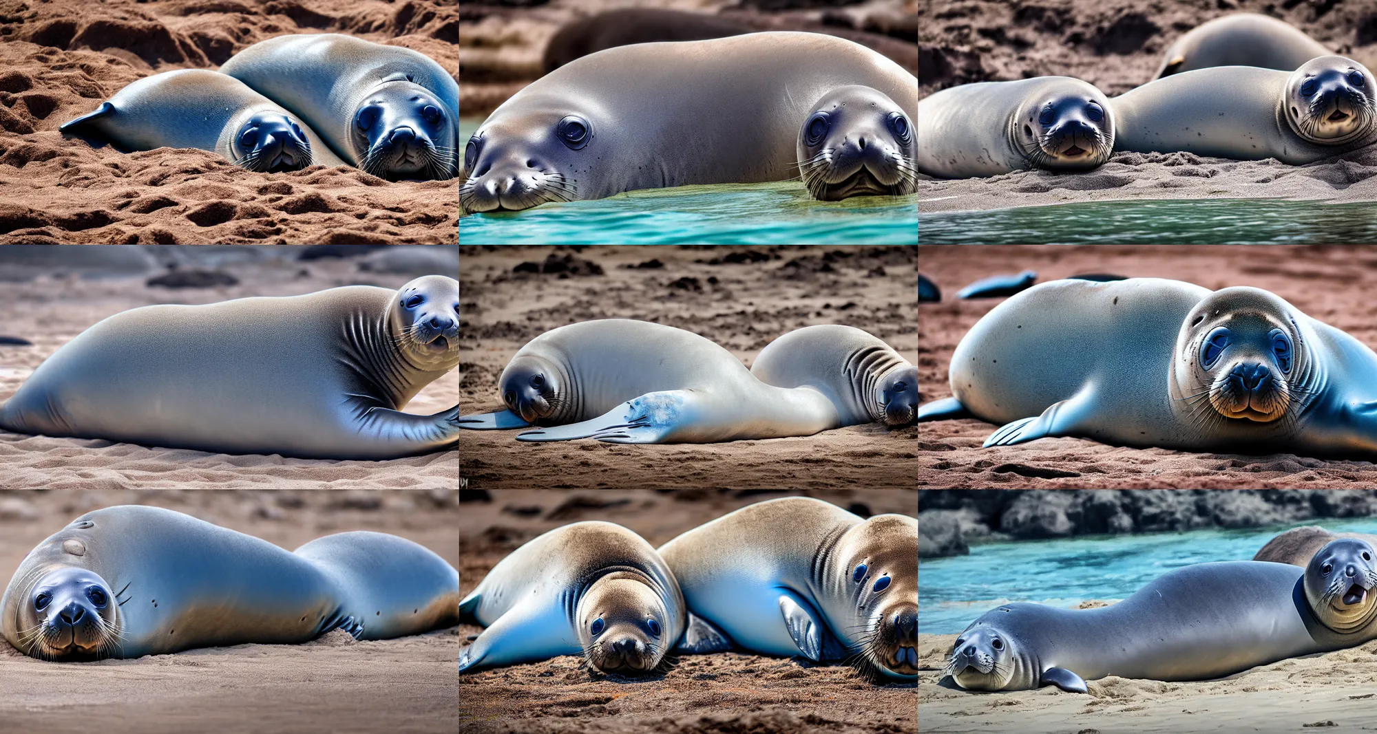 Prompt: power station maintanance worker monk seal animal, 4 k, hdr, photorealistic