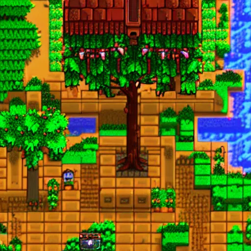 Prompt: 2 d tree from stardew valley