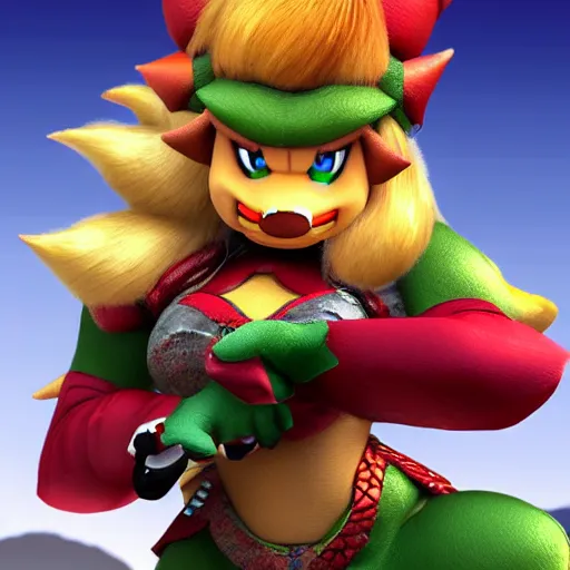 Prompt: female bowser