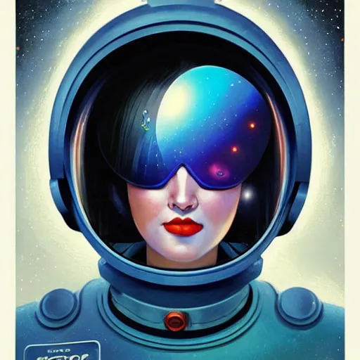 Prompt: space cosmic cosmonaut lofi portrait, Pixar style, by Tristan Eaton Stanley Artgerm and Tom Bagshaw.