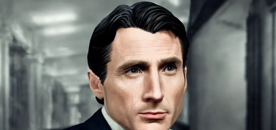 Image similar to a very high resolution image from a new movie. bruce wayne potrait. photorealistic, photography, directed by wes anderson