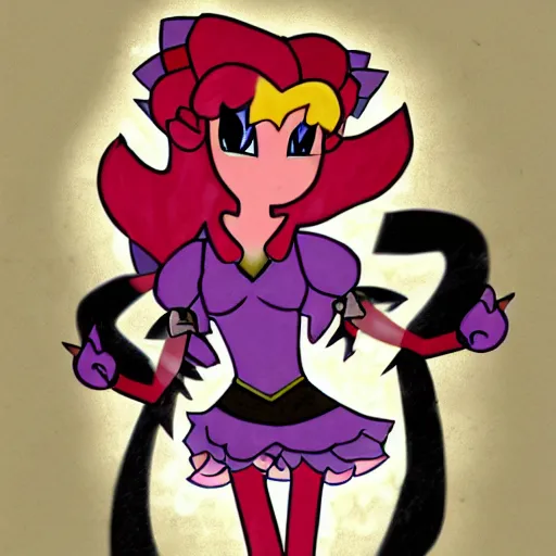 Image similar to princess peach as a dark demon