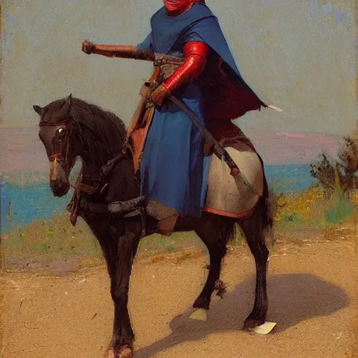 Prompt: medieval knight ridning a bycicle, 1 3 th century art, minimalist art, by jeremy lipking, digital art, sunlit