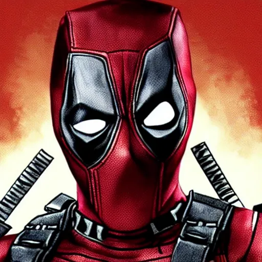 Image similar to deadpool in the walking dead 4 k detailed super realistic