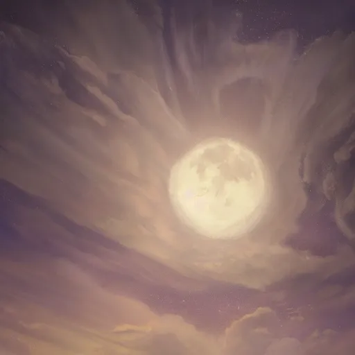 Image similar to medium shot, cinematic, the giant Moon in the sky, soft lighting, oil on canvas, masterpiece, trending on artstation, cinematic composition, beautiful lighting, sharp, details, hyper-detailed, HD