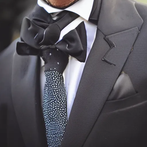 Image similar to frog wearing a black tie suit