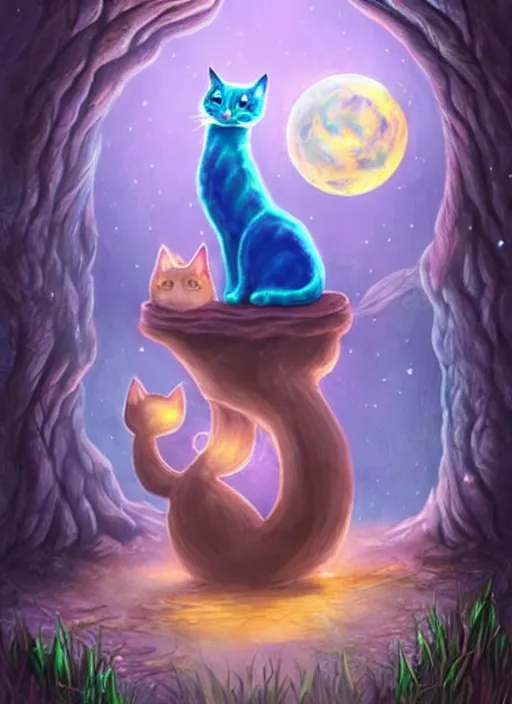 Image similar to magic cat in the fantasy world
