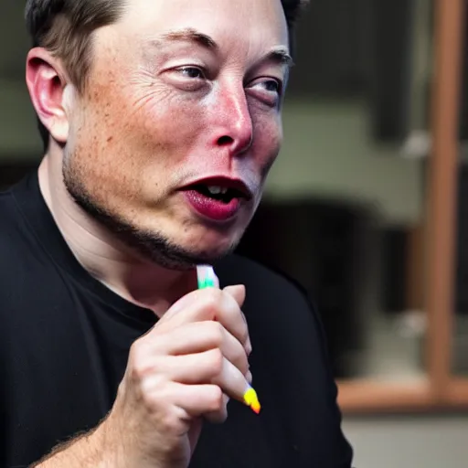 Prompt: an award winning photo of elon musk eating crayons, gourmet restaurant, 4 k, high quality