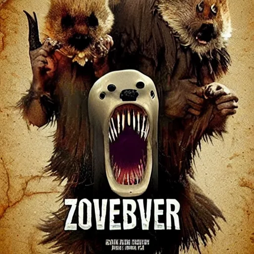 Image similar to zombeavers movie poster. photo