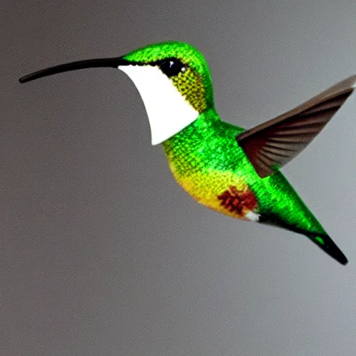 Prompt: hummingbird made of glass