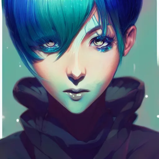 Prompt: portrait of anime pixie character with blue to green gradient hair, manga cover, highly detailed, digital painting, artstation, concept art, sharp focus, illustration, strong brush stroke, anime, sharp focus, ghibli studio, art by ilya kuvshinov, rossdraws