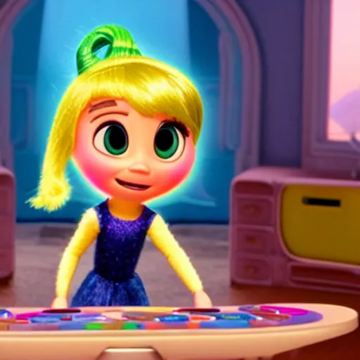 Prompt: ariana grande as a joy in movie inside out