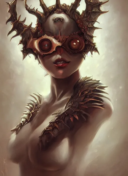 Image similar to fantasy painting of a beholder, portrait, oil painting, artgerm, dnd, rpg