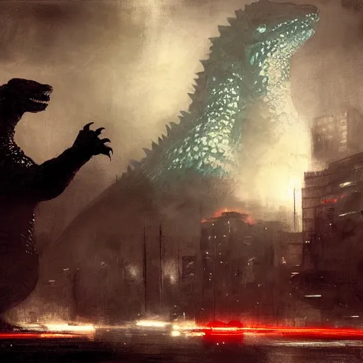 Prompt: legendary godzilla by jeremy mann