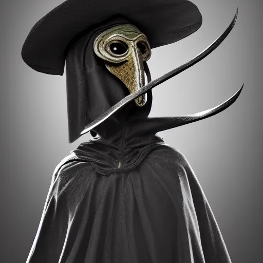 Image similar to plague doctor in his larval form. extremely lush lifelike detail. award - winning digital art by ansel adams, alan lowmax, steichen. surreal scientific photoillustration, artstation, shutterstock polycount contest winner, biomorphic.