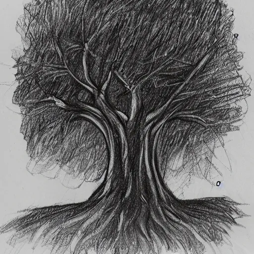 Prompt: sketch of tree