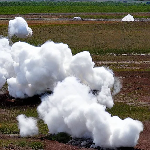 Prompt: an exploding cotton plant