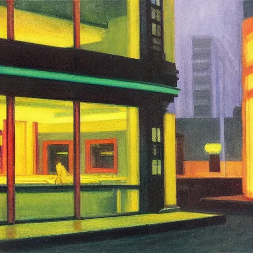 Image similar to Blade Runner by Edward Hopper