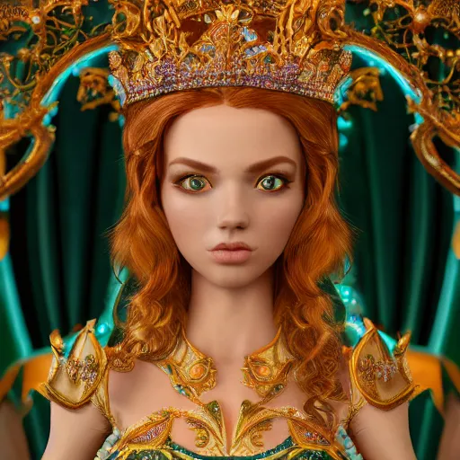 Image similar to wonderful princess of emerald with fair skin, ornate 8 k gorgeous intricate detailed, accent lighting, dramatic light, octane render