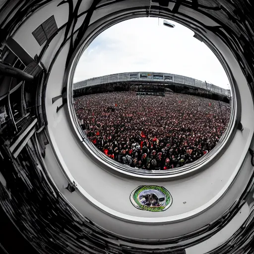 Prompt: fisheye lens image of the pope riding a skateboard