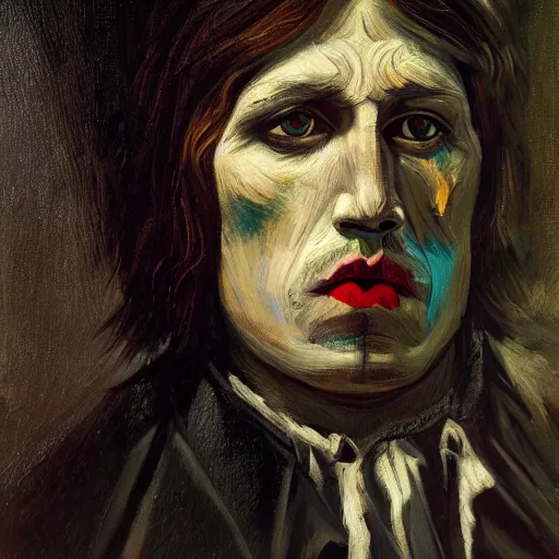 Prompt: Intricate five star Gothic King Facial portrait by Pablo Picasso, oil on canvas, high detail, matte finish, high contrast, 3d depth, masterpiece, vivid colors, artstationhd