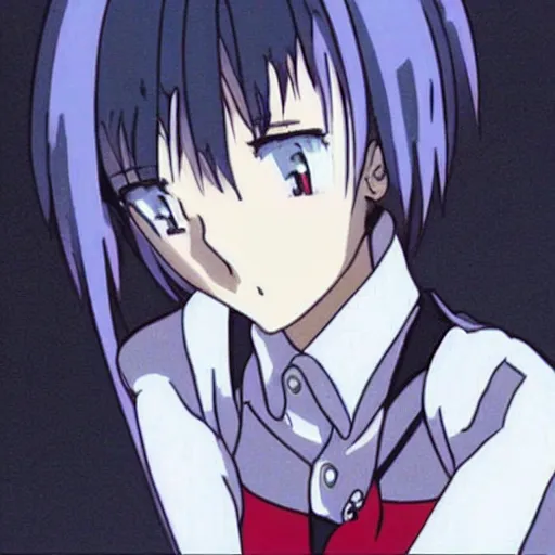 Prompt: “ rei ayanami standing in a dark alleyway, staring at the camera ”