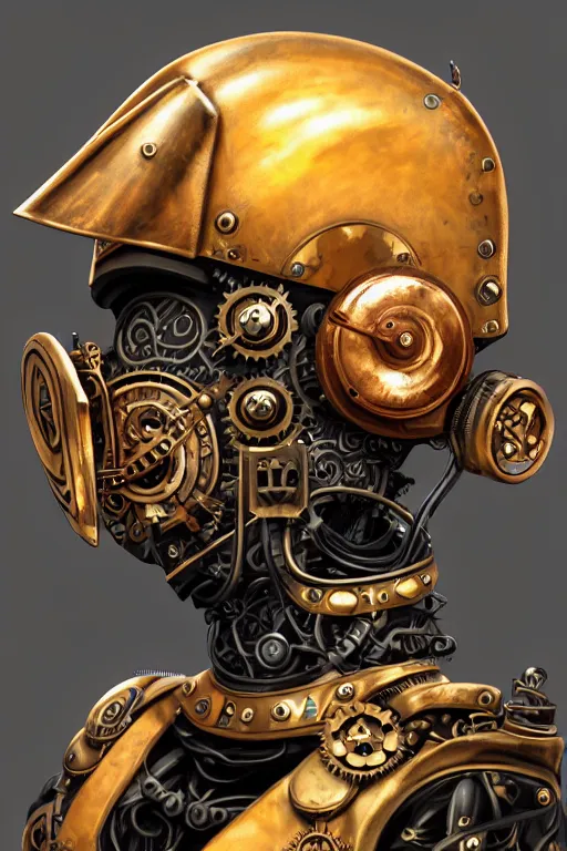 Image similar to steampunk helmet fantasy art mask robot ninja stylized digital illustration sharp focus, elegant intricate digital painting artstation concept art global illumination ray tracing advanced technology chaykin howard and campionpascale and cooke darwyn and davis jack