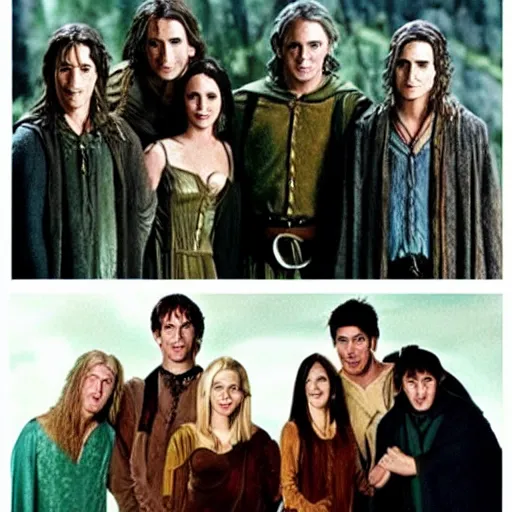 Prompt: lord of the rings version of the tv show friends