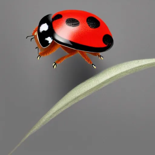 Image similar to cute ladybug crawling on a maple leaf, concept art, illustrated, highly detailed, high quality, bright colors, optimistic,