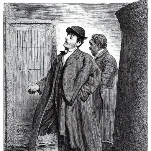 Prompt: detective Sherlock Holmes, by gustave dore and william blake
