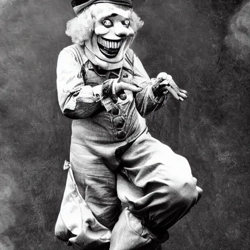 old 1920's photograph of an fire breathing clown. | Stable Diffusion ...