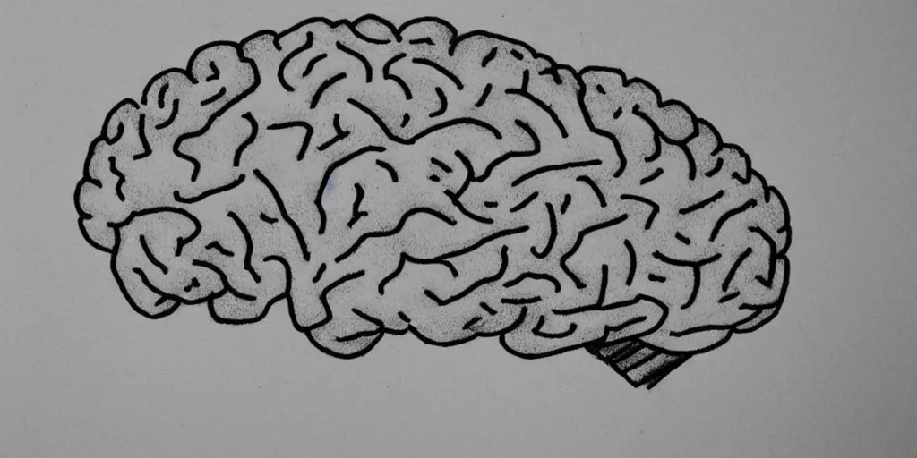 Prompt: child's drawing of a brain